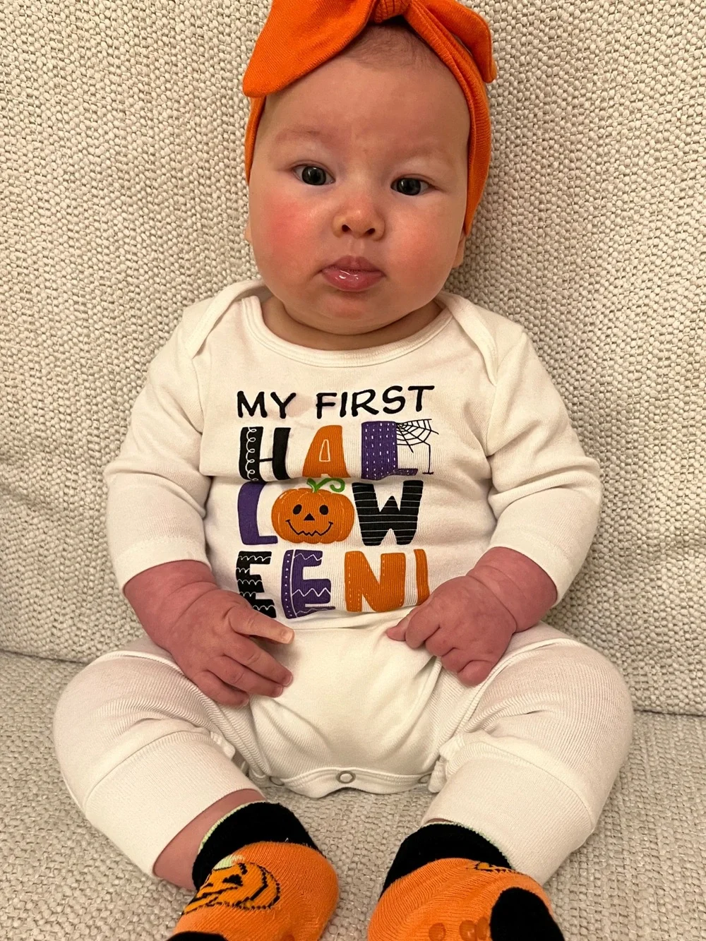 Tesa Babe holiday bundle— Valentine's  Bodysuit and Halloween One Piece, 6-12 mo